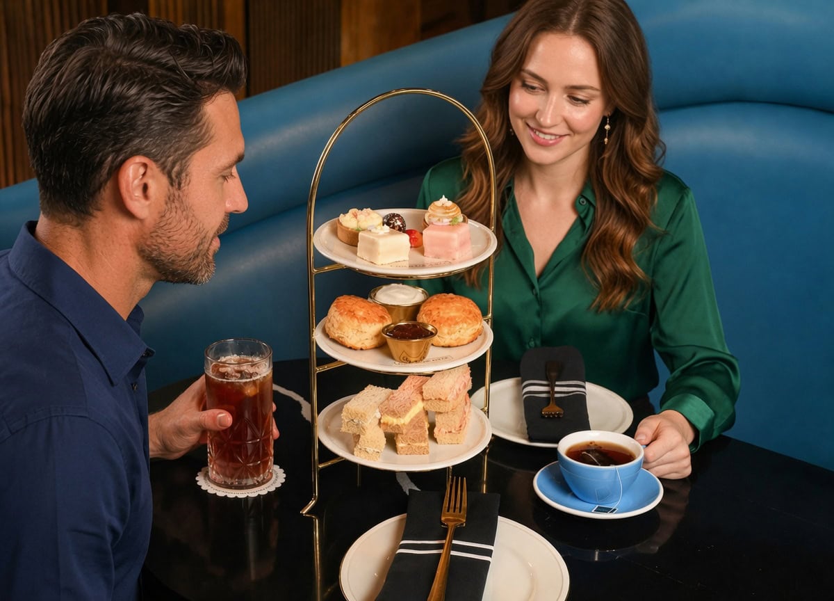 Couple enjoying afternoon tea at The Glass Knife.