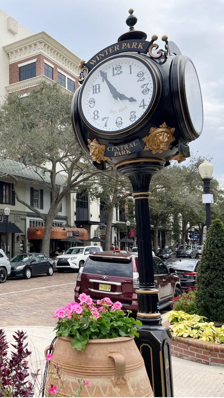 Historic Winter Park clock tower on Park Avenue